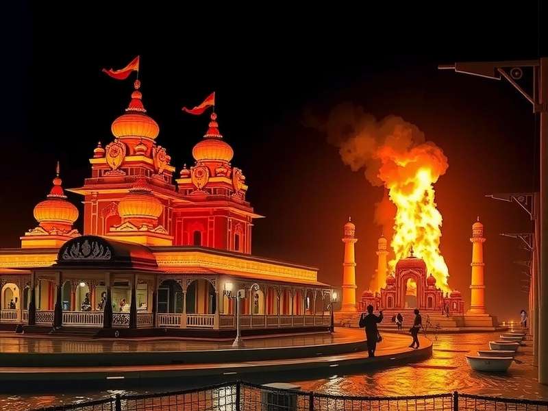 Flood Fury showing Indian cultural elements like traditional houses and festivals